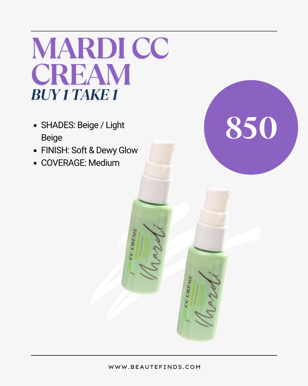 Buy 1 Take 1 Mardi CC Creme 30ml with SPF 60