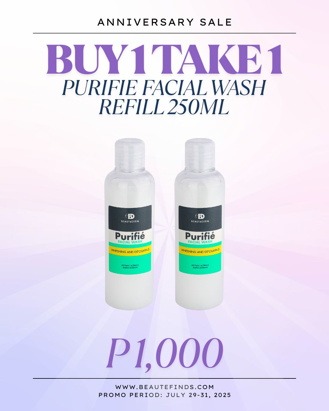 Buy 1 Take 1 Purifie Facial Wash Refill 250ml