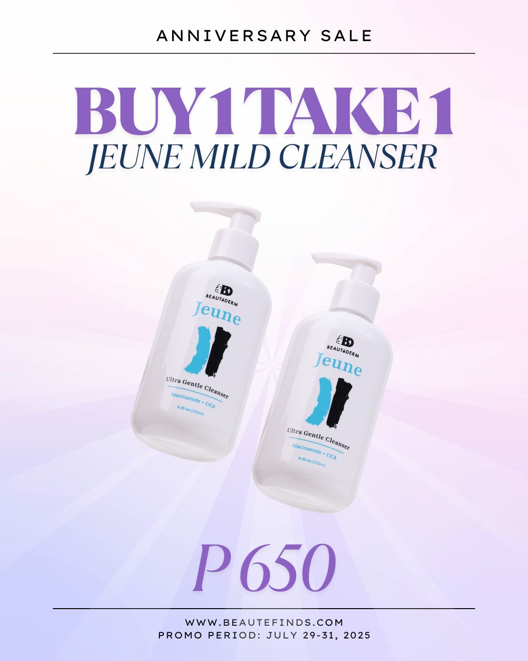 Buy 1 Take 1 Jeune Total Face and Body Cleanser 250ml with Niaciamide and CiCA