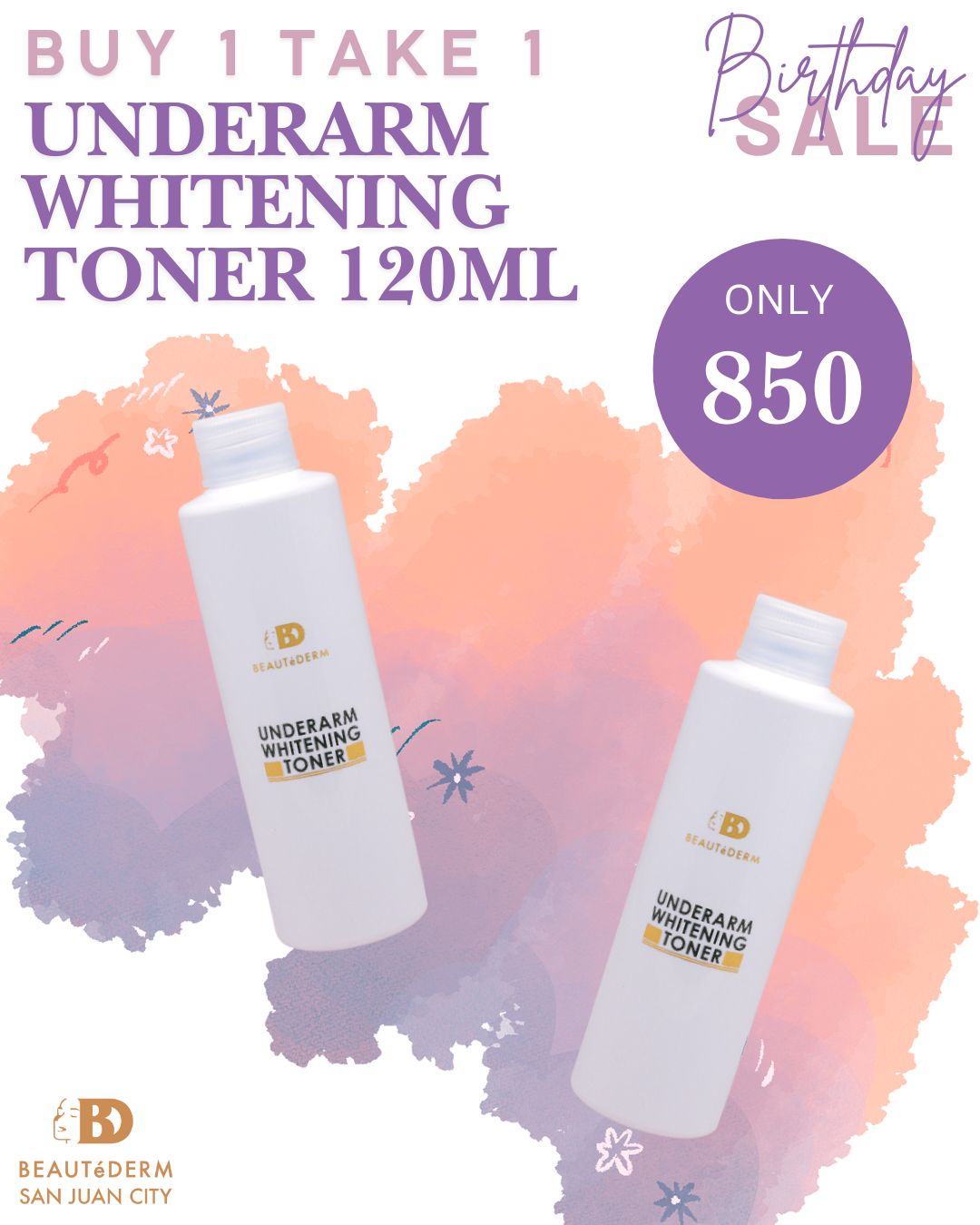 Buy 1 Take 1 Underarm Whitening Toner 120ml