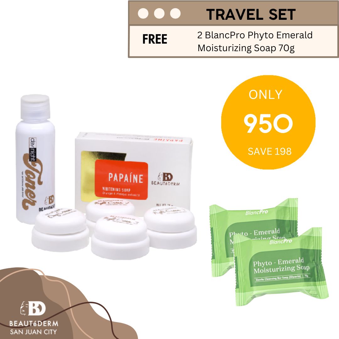 Beautederm Travel Set with Free 2 BlancPro Phyto-Emerald Moisturizing Soap 70g