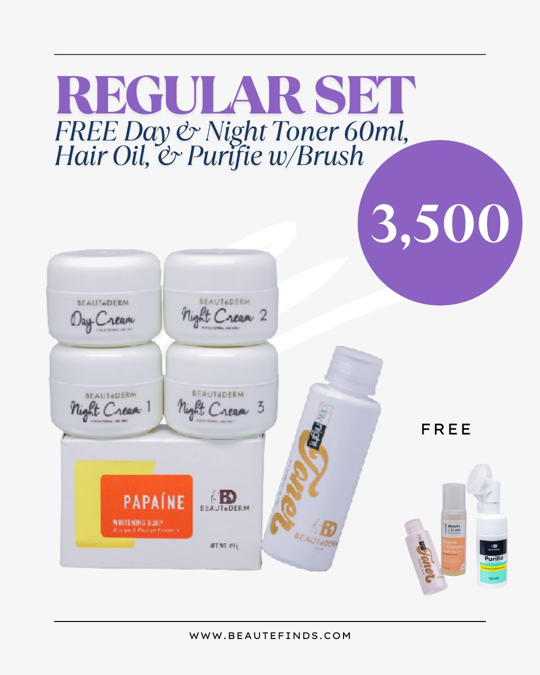 Beautederm Regular Set with Freebies