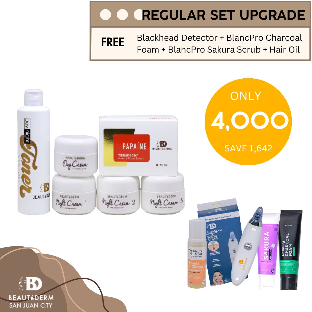 Beautederm Regular Set Toner Upgrade with Free Hair Oil, Blackhead Detector, Sakura Scrub, and Charcoal Foam