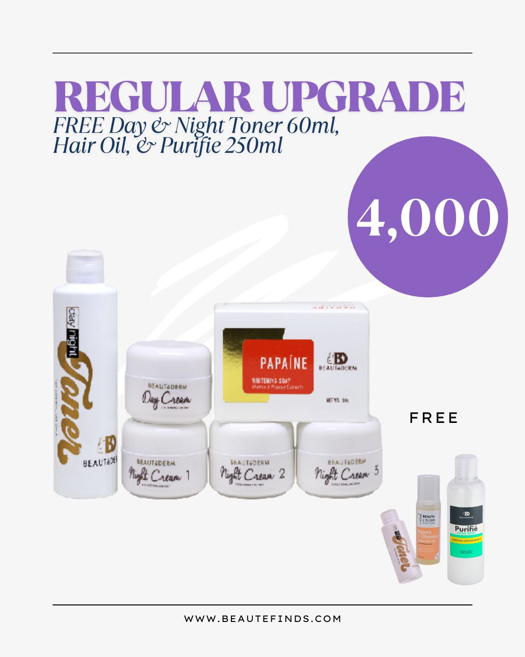 Beautederm Regular Set Toner Upgrade with Freebies