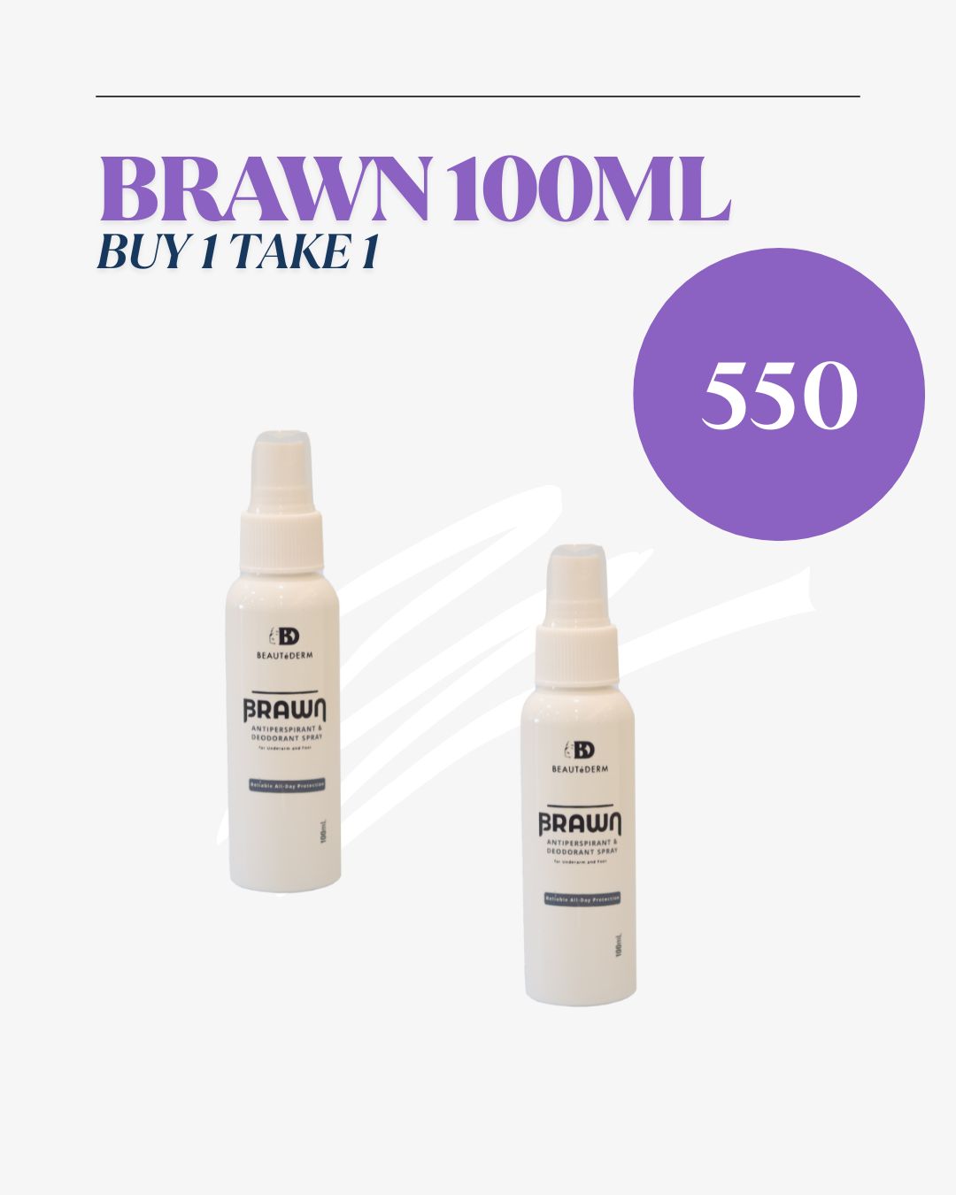 Buy 1 Taka 1 Brawn Anti-Perspirant Spray 100ml