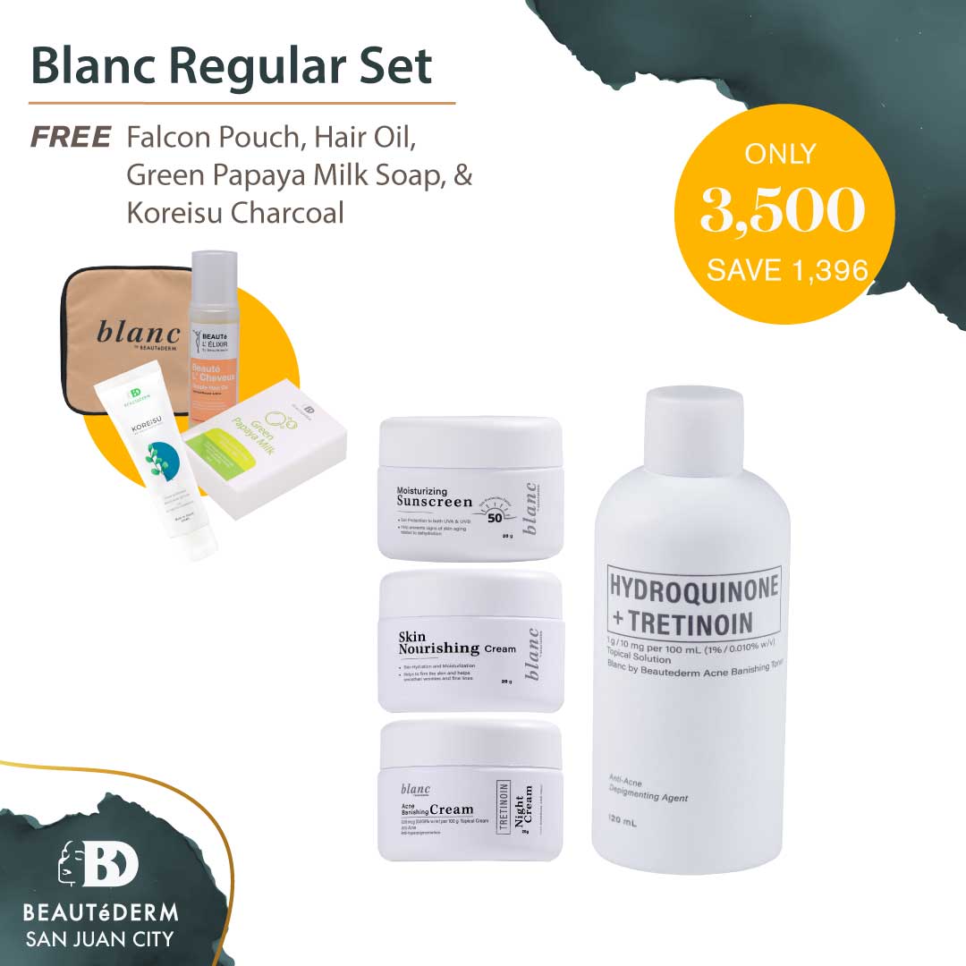 Blanc Regular Set with Free Hair Oil, Green Milk Papaya, and Koreisu Charcoal Soap