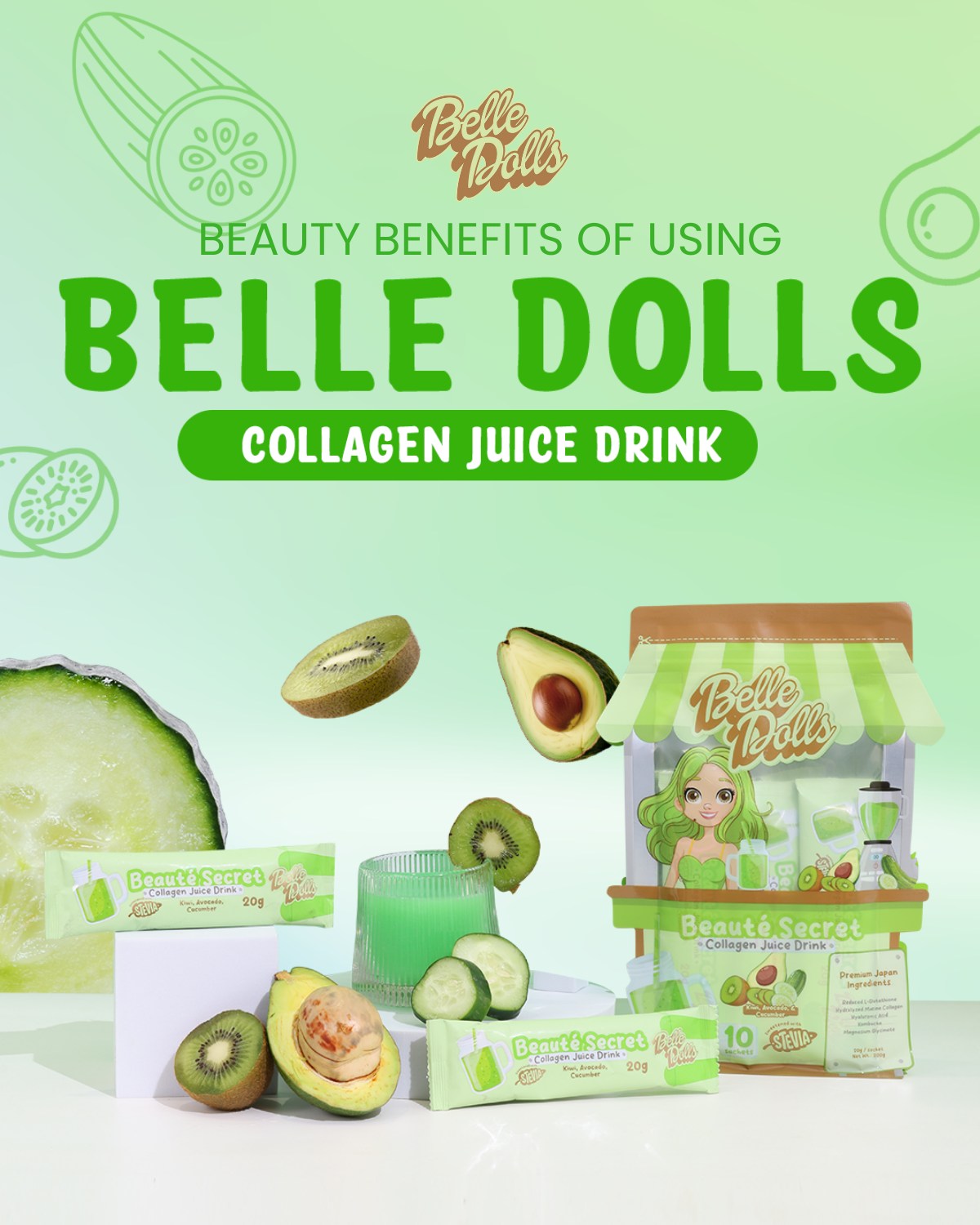 Belle Dolls Collagen Juice Drink - 10 Sachets