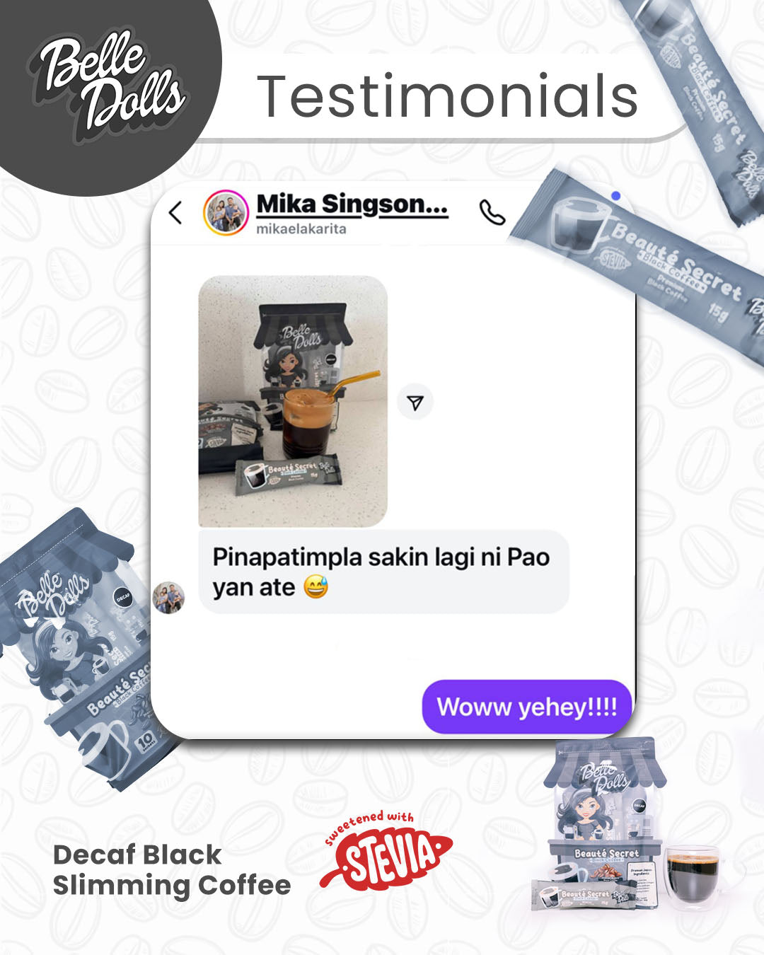 Belle Dolls Premium Black Coffee (Decaf) - 10 Sachets – BeautéFinds