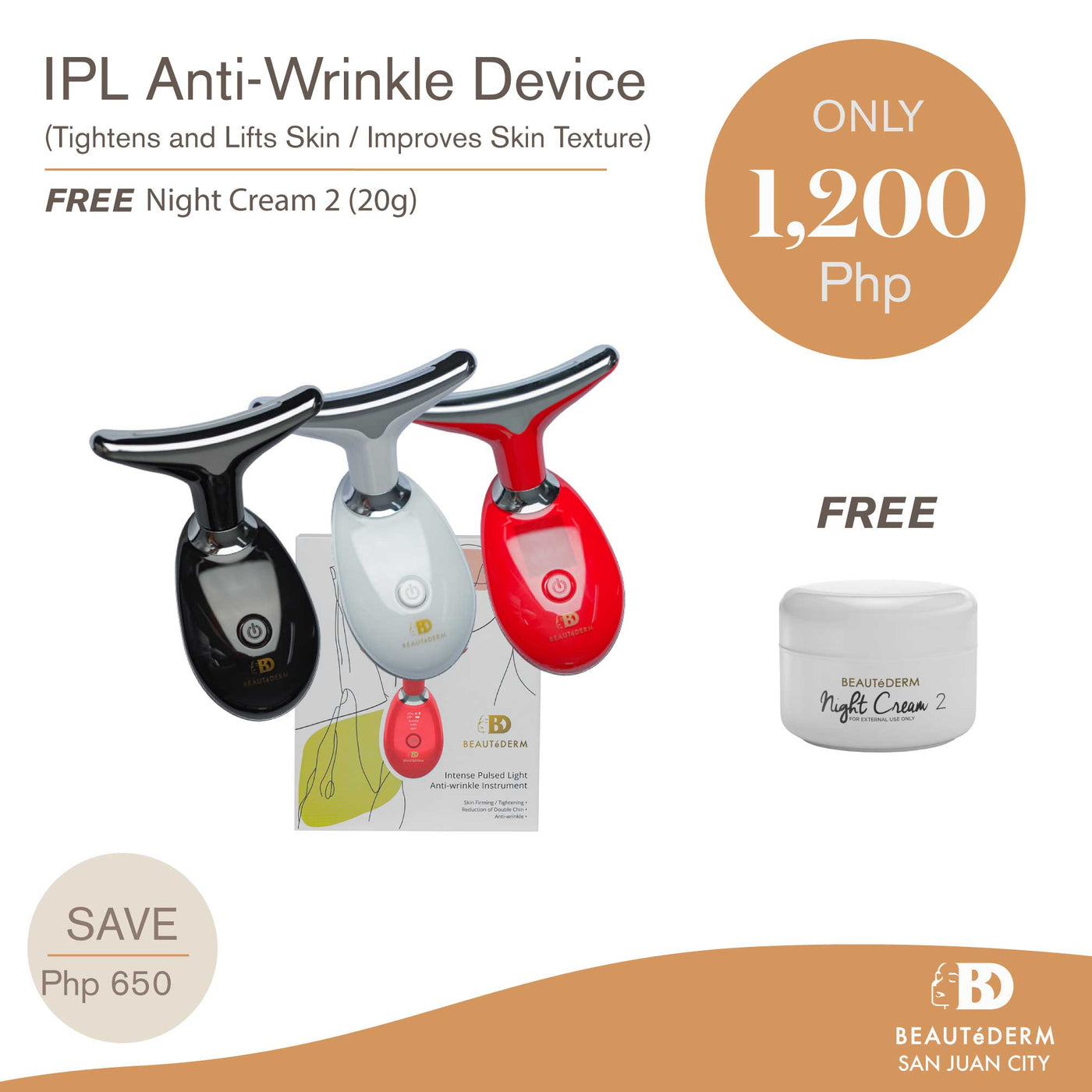 Intense Pulsed Light (IPL) Anti-Wrinkle Instrument (Color Varies) Free Regular Night cream 2