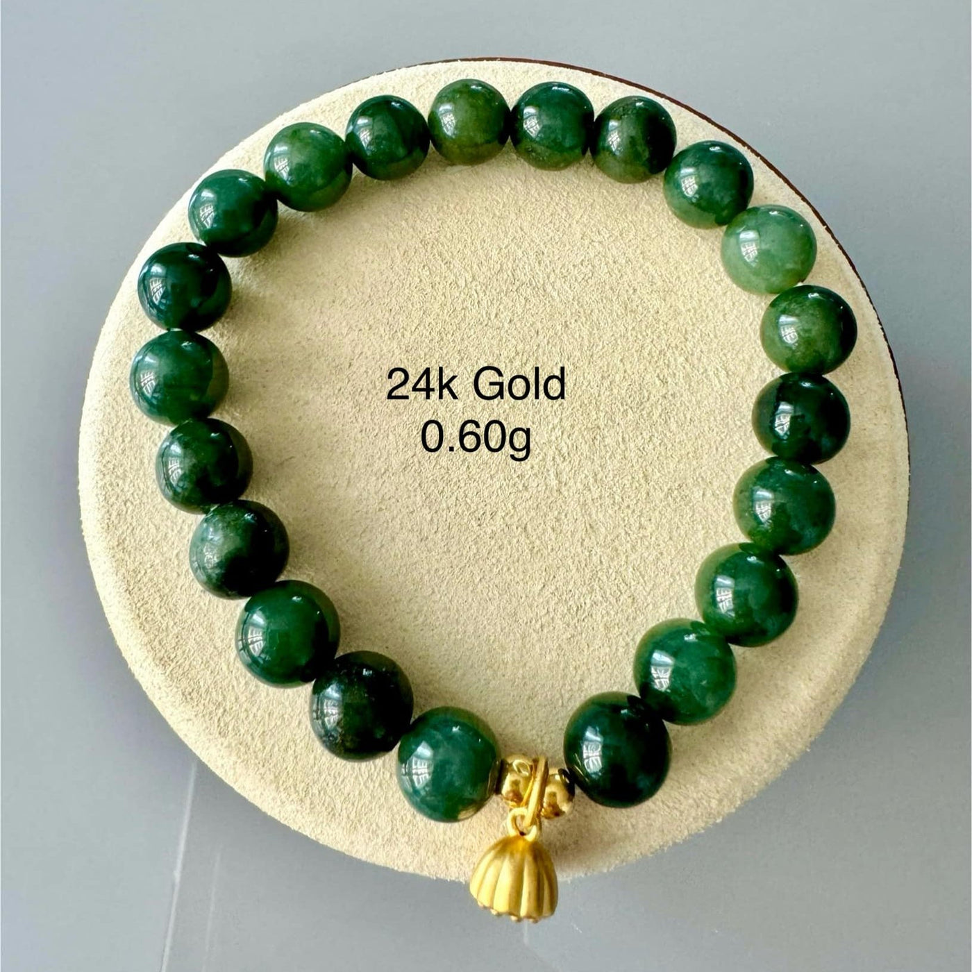 JEWELRY: Real Jade with 24k Gold Lotus Flower