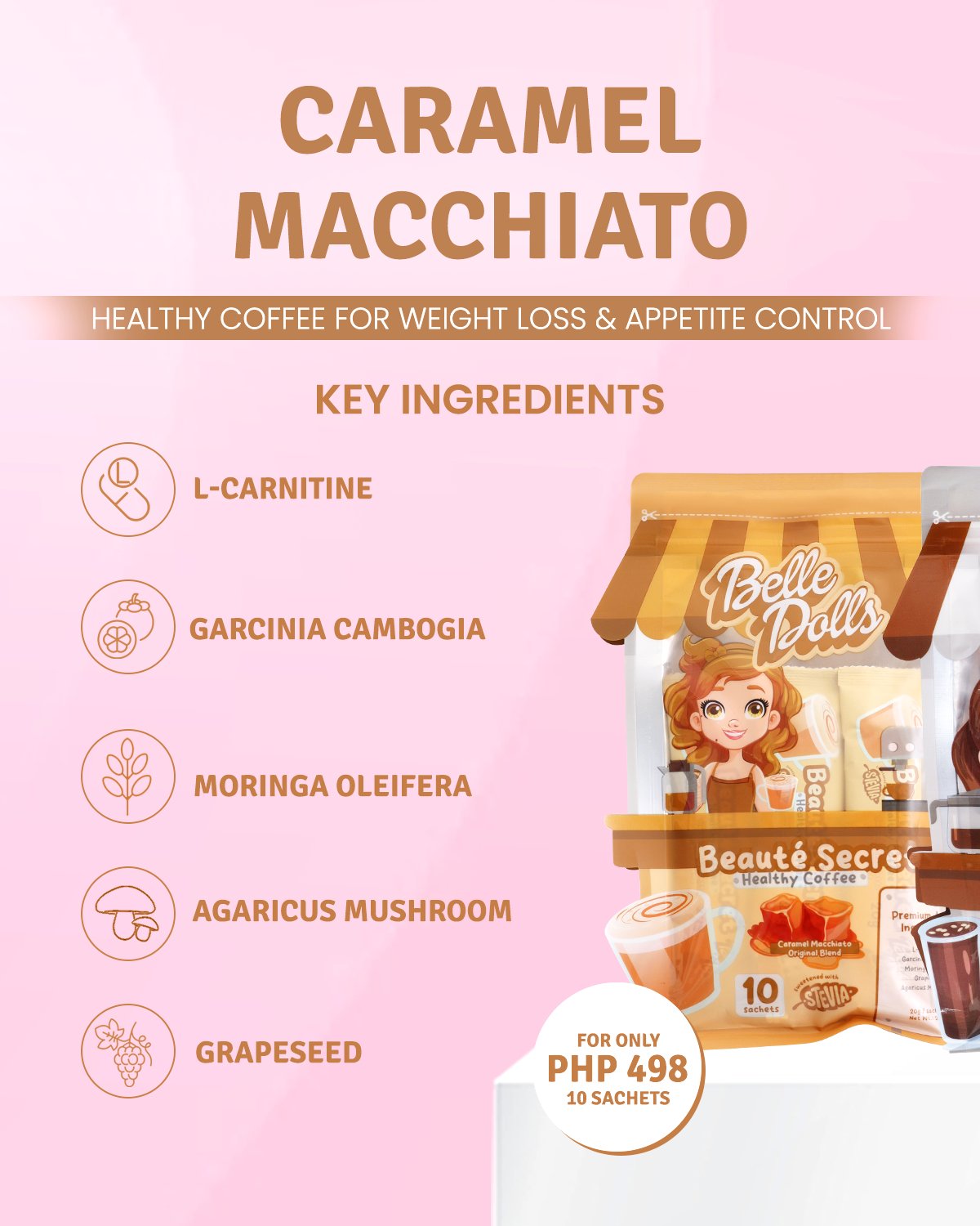 Bundle 3: Macchiato Healthy Coffee + Zero Filter Sunscreen Mist + Vitamin C
