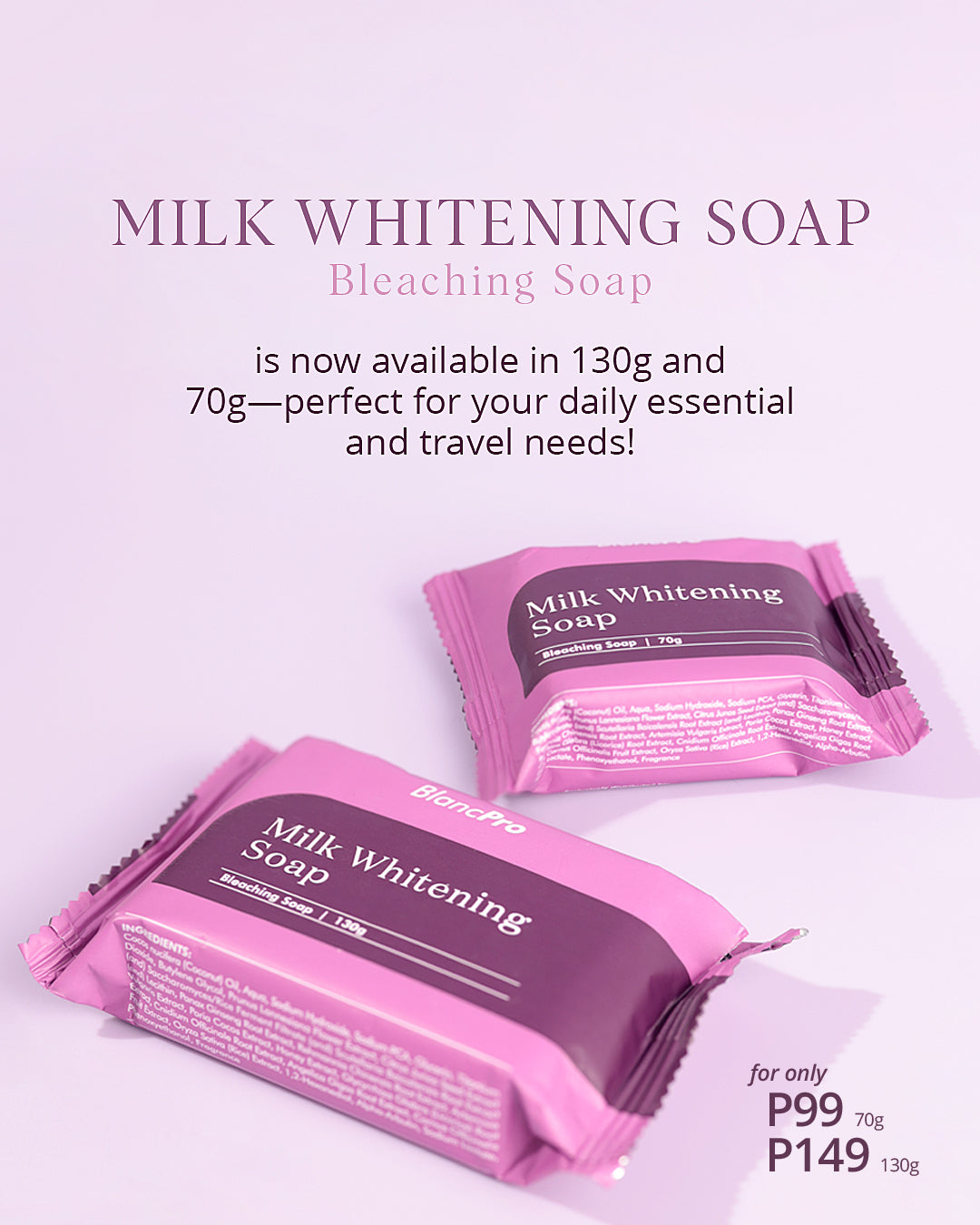 BlancPRO Milk Whitening Bar Bleaching Soap