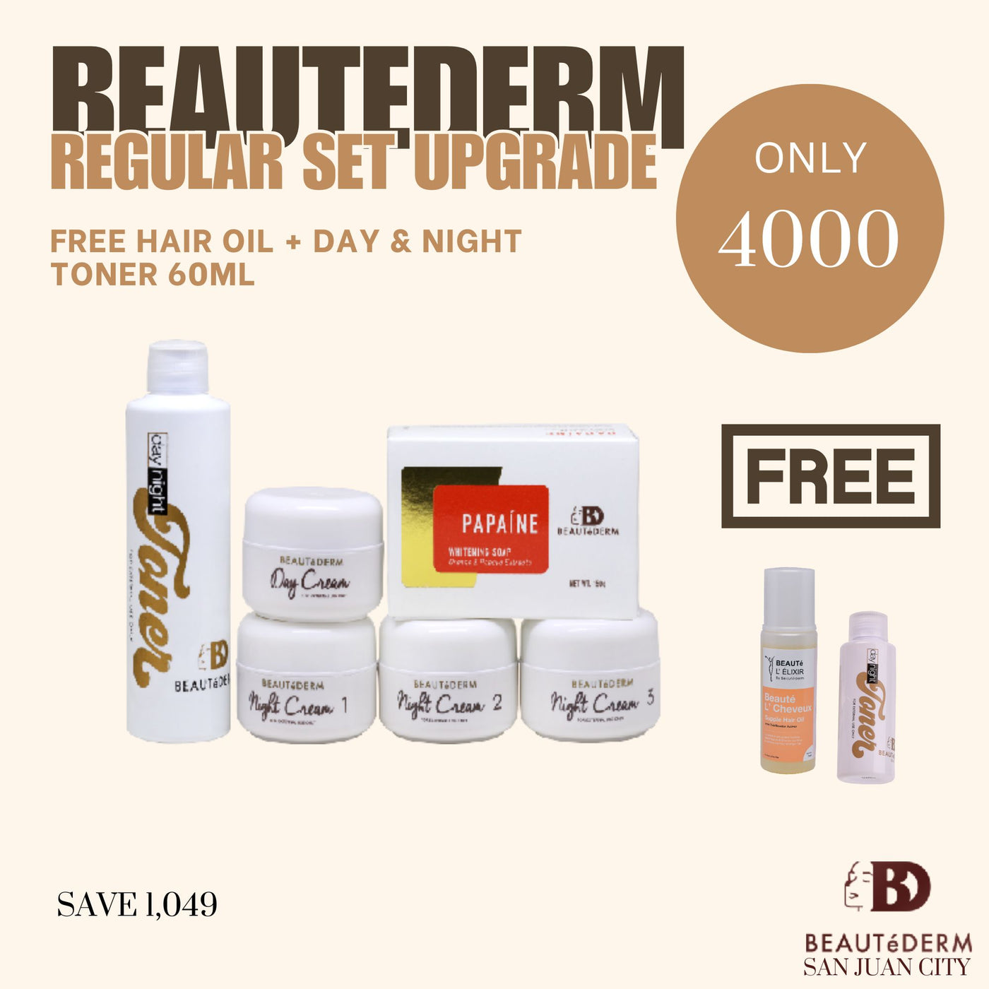 Beautederm Regular Set Toner Upgrade with Freebies