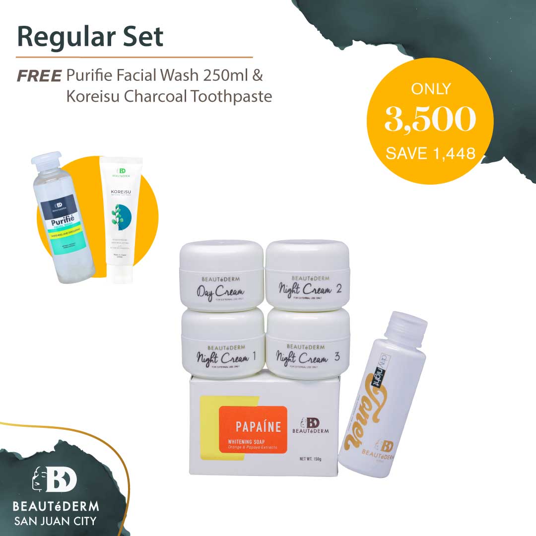 Beautederm Regular Set with Free Purifie 250ml and Koreisu Charcoal Toothpaste