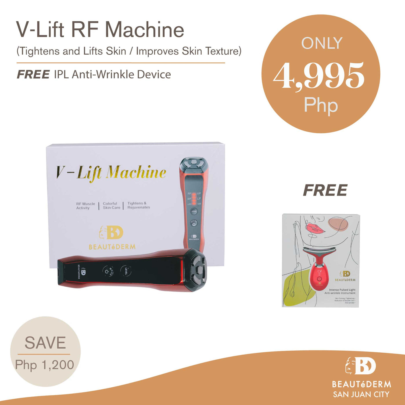 Beautederm VLift RF Machine w/Free IPL Anti-Wrinkle Device