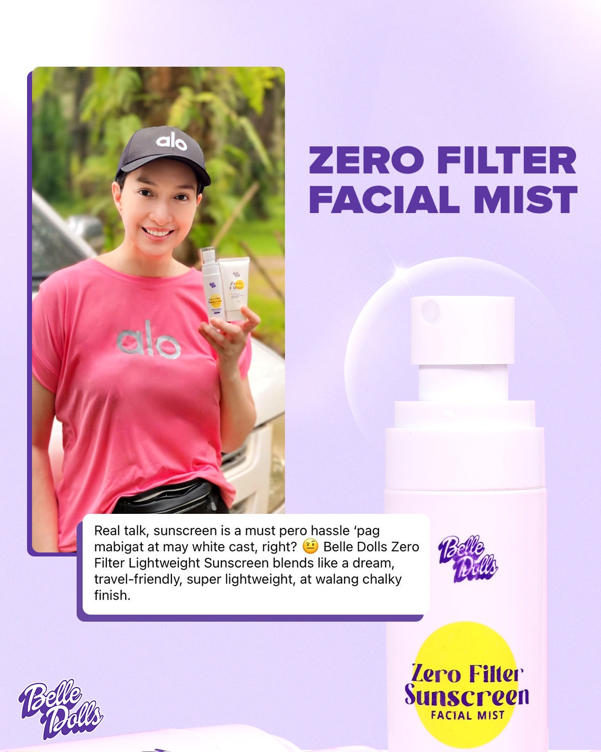 Belle Dolls Zero Filter Sunscreen Mist SPF 40++ 80ml