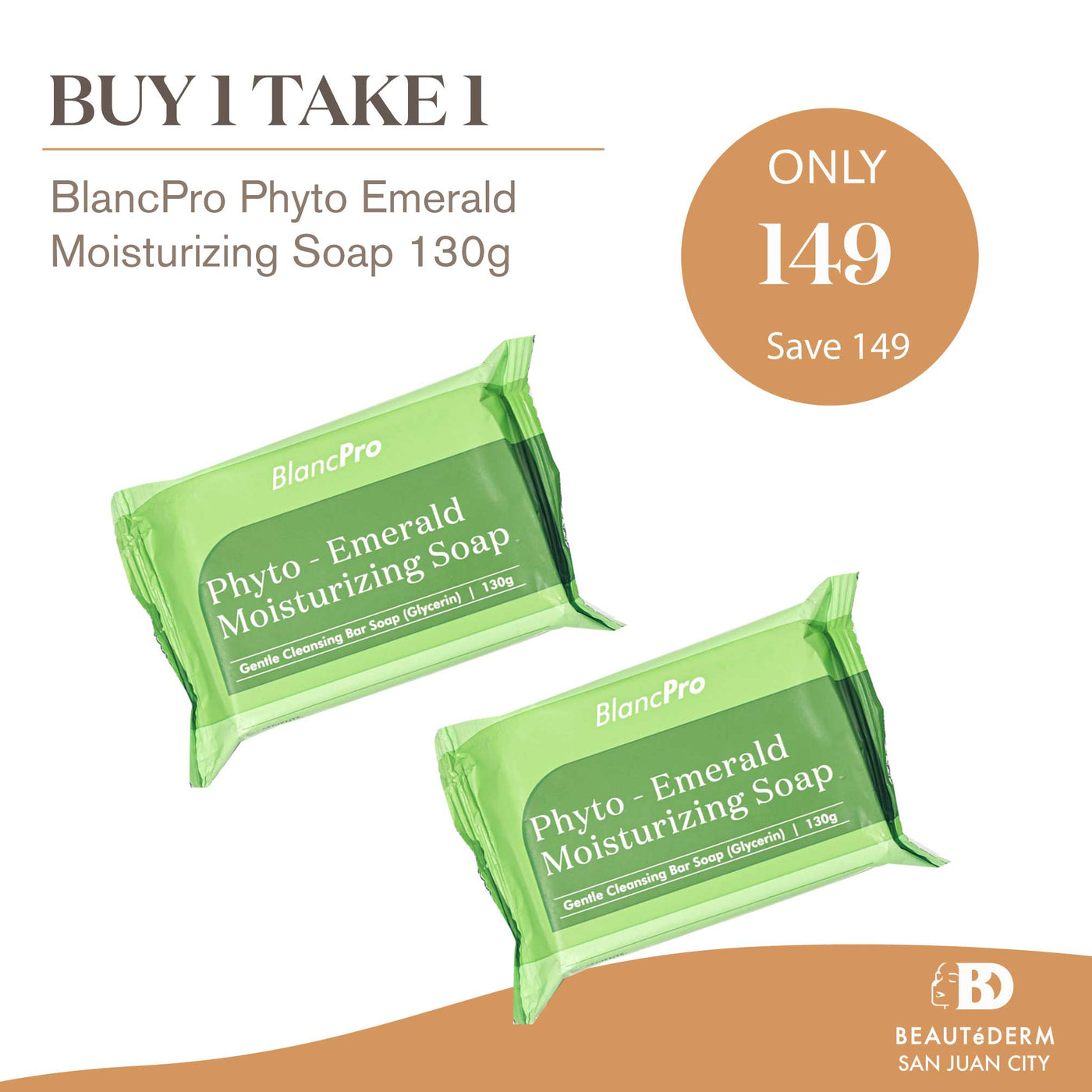 BlancPRO Phyto-Emerald Moisturizing Soap (Gentle Cleansing Bar)