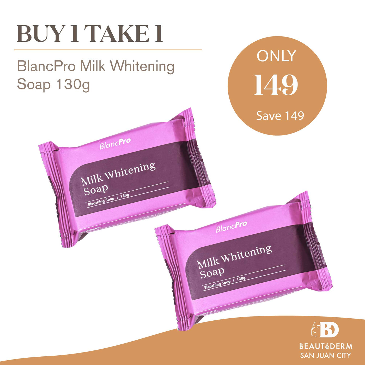 BlancPRO Milk Whitening Bar Bleaching Soap