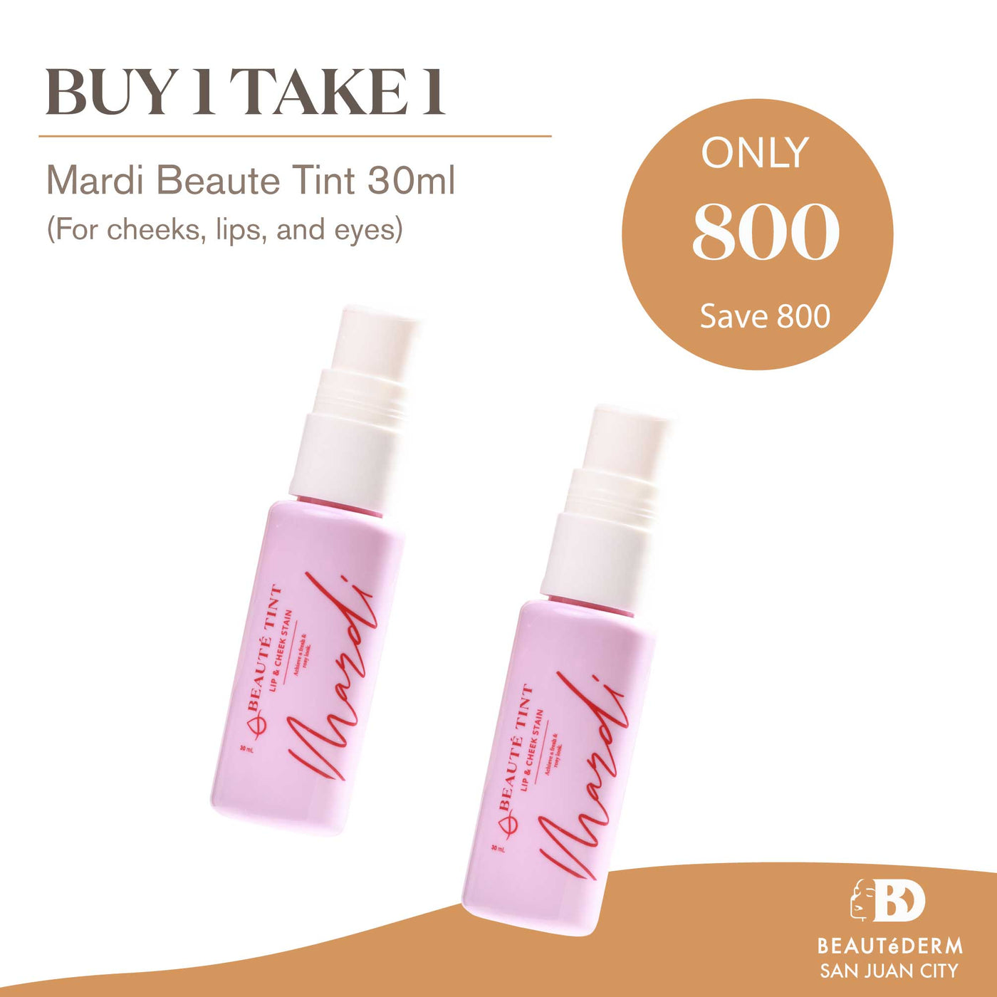 Buy 1 Take 1 Mardi Beaute Tint Lip and Cheek Tint 30ml