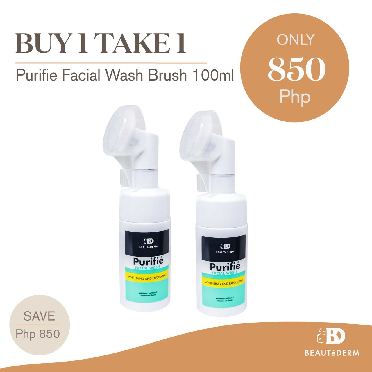 Buy 1 Take 1 Purifie Facial Wash with Brush 100ml