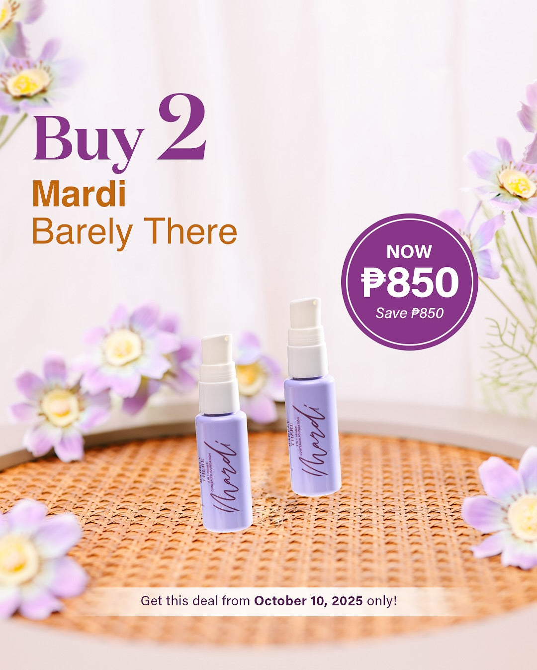 Buy 1 Take 1 Mardi Barely There 3-in-1 Liquid Foundation 30ml SPF 30