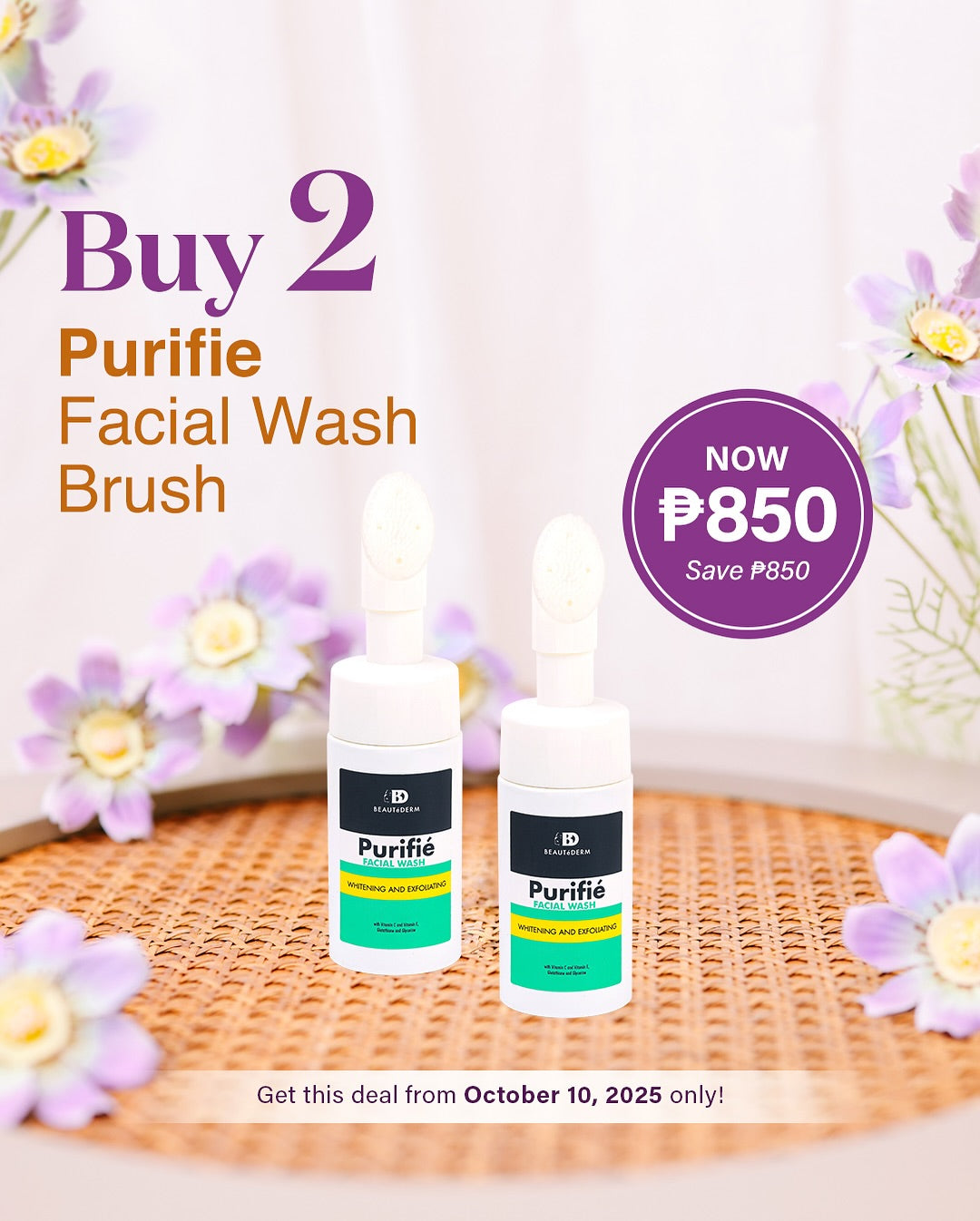 Buy 1 Take 1 Purifie Facial Wash with Brush 100ml