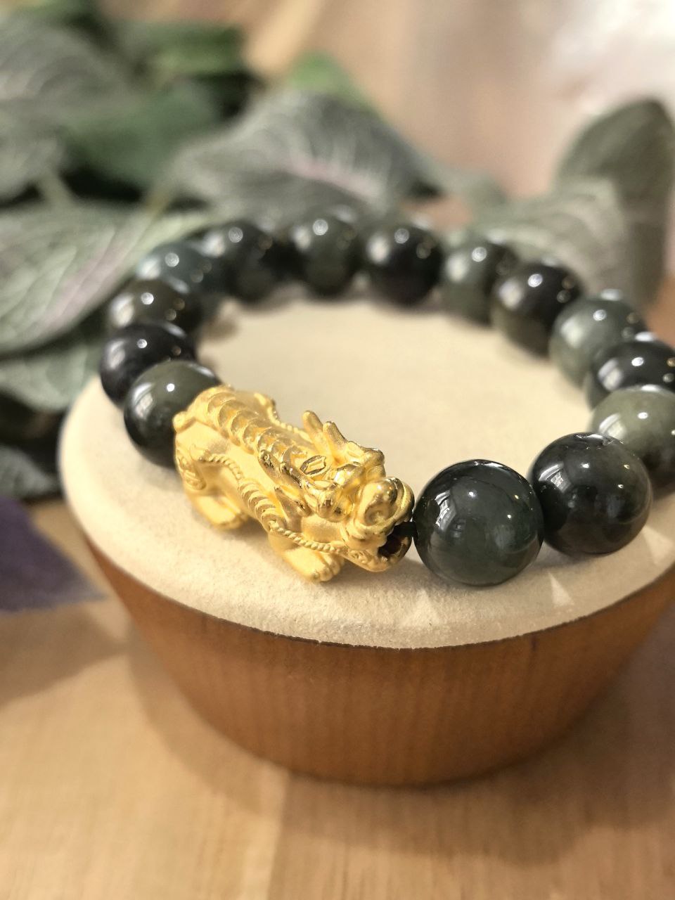 JEWELRY: 24k Gold Piyao Jade Crystals (Men's Bracelet)