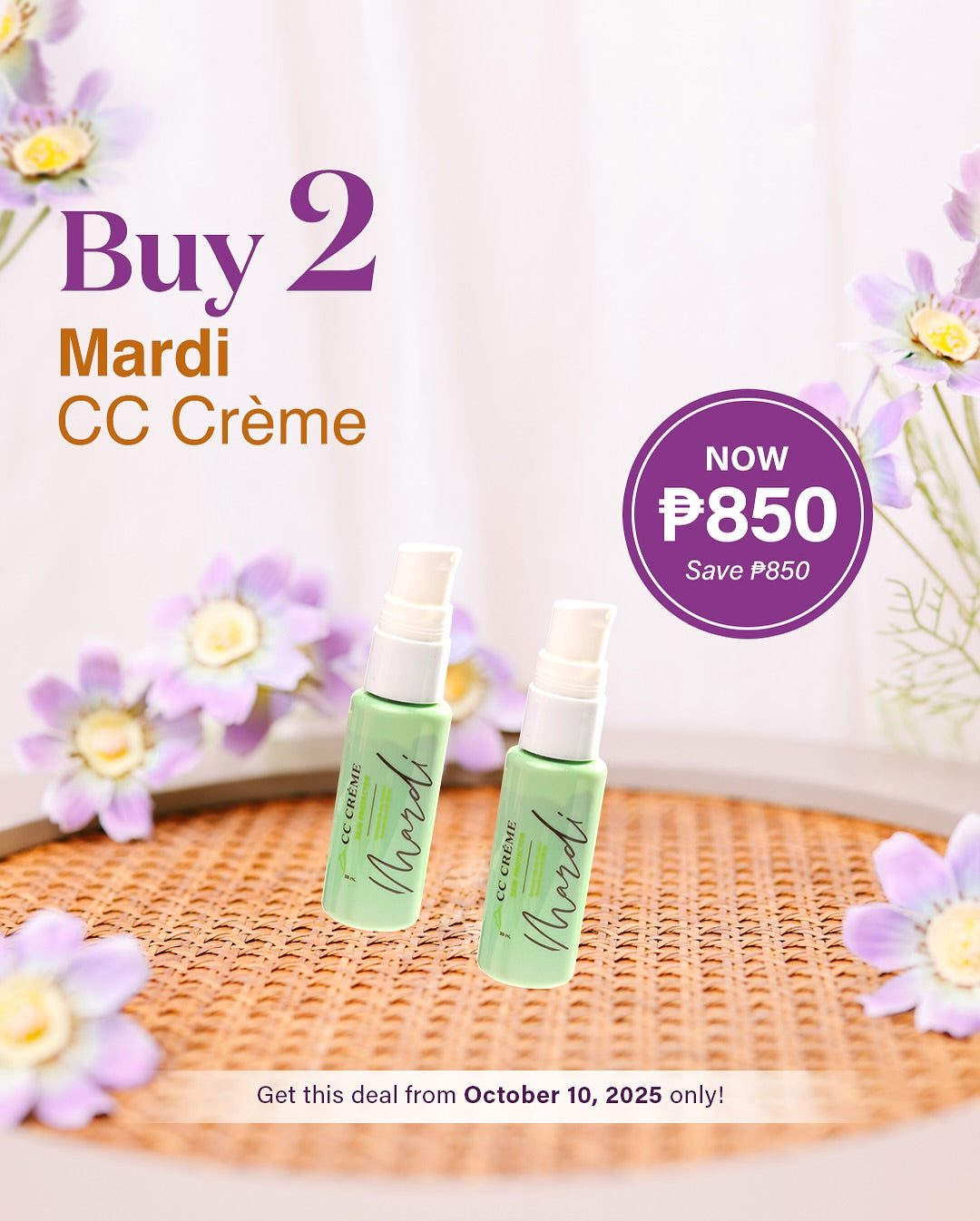 Buy 1 Take 1 Mardi CC Creme 30ml with SPF 60