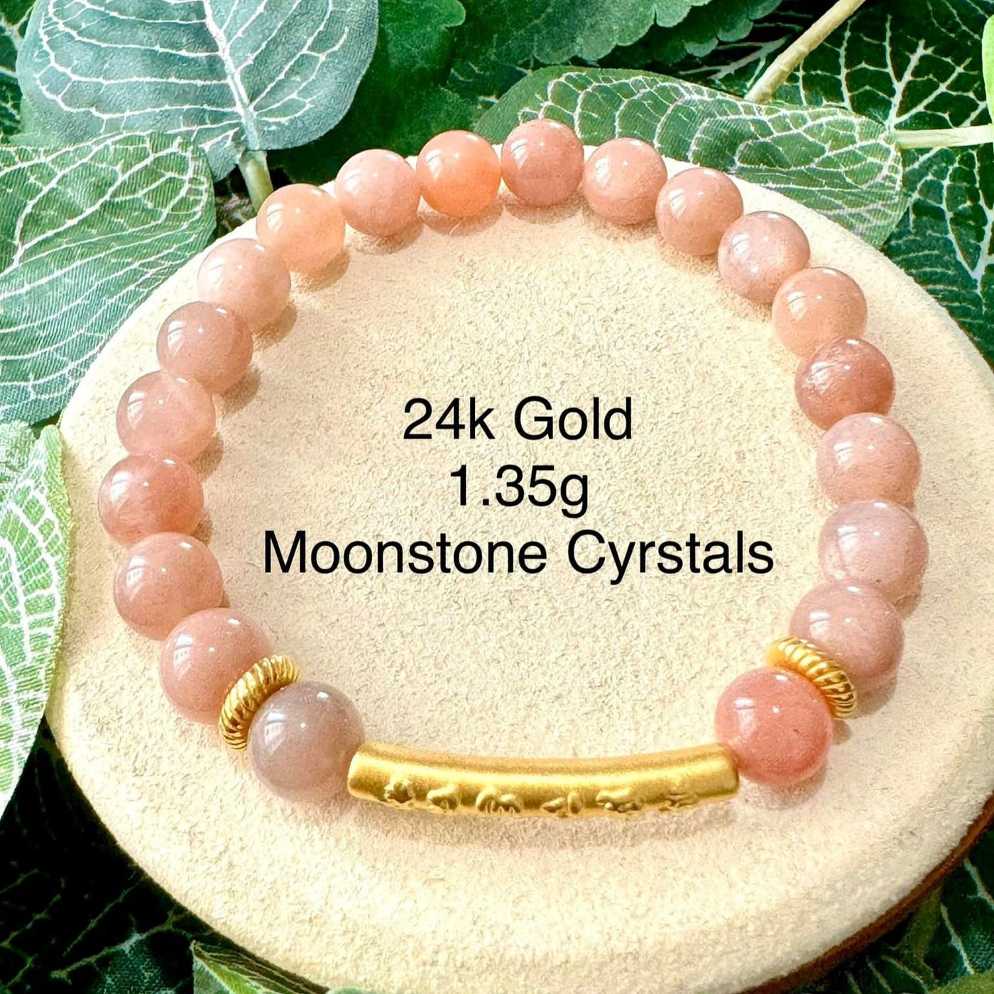 JEWELRY: 24k Gold Peach Moonstone Crystals