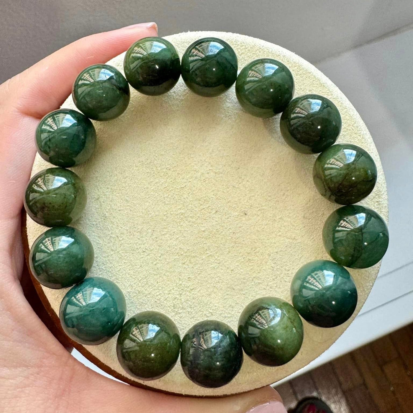 JEWELRY: Real Jade 12mm Bracelet