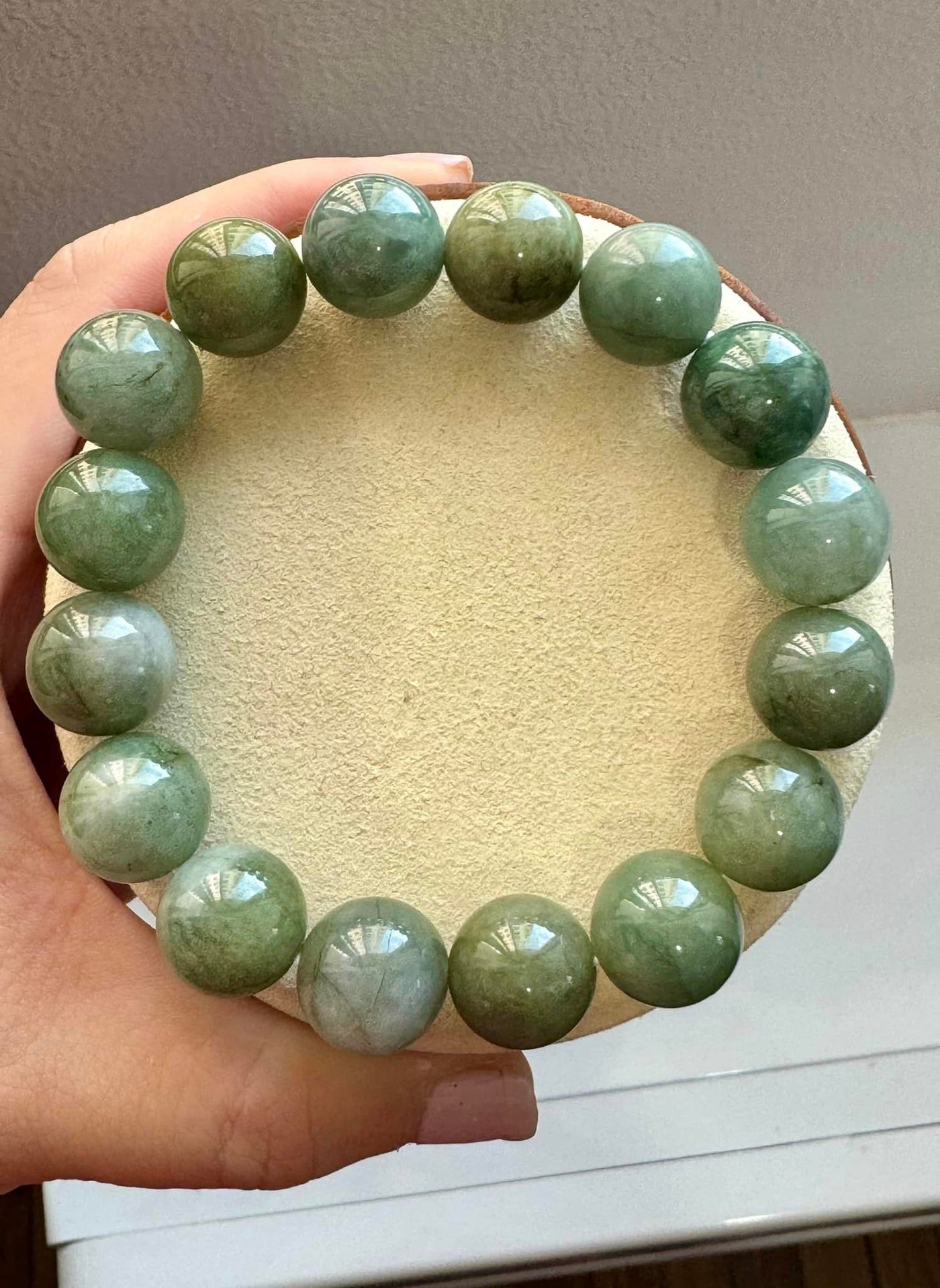 JEWELRY: Real Jade 12mm Bracelet