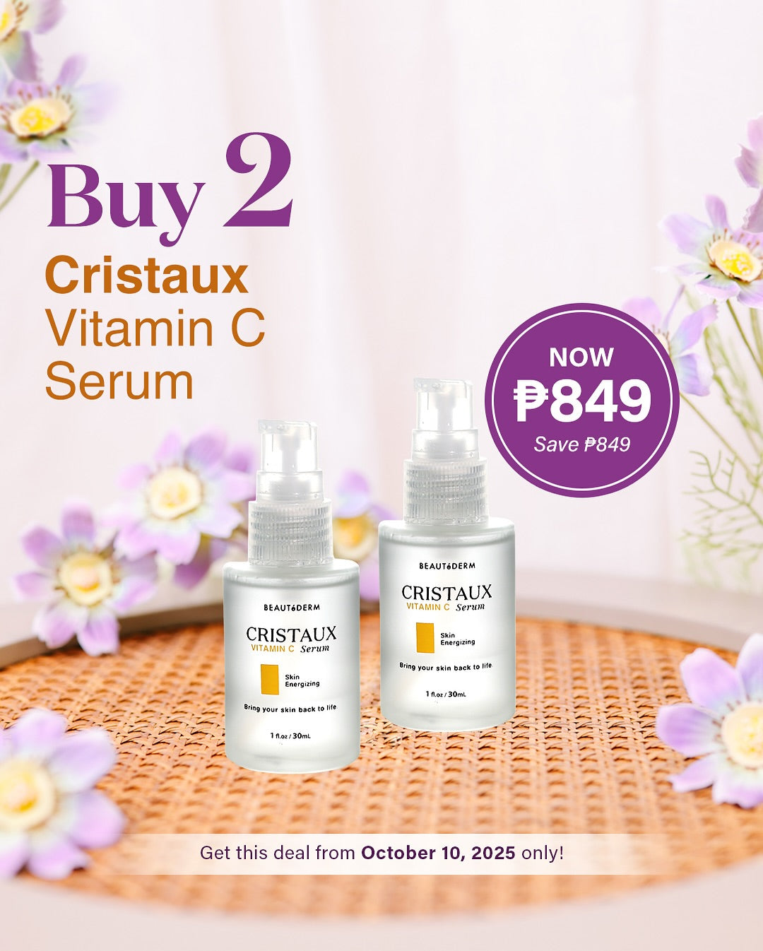 Buy 1 Take 1 Cristaux Vitamin C Serum Skin Energizing Serum 30ml