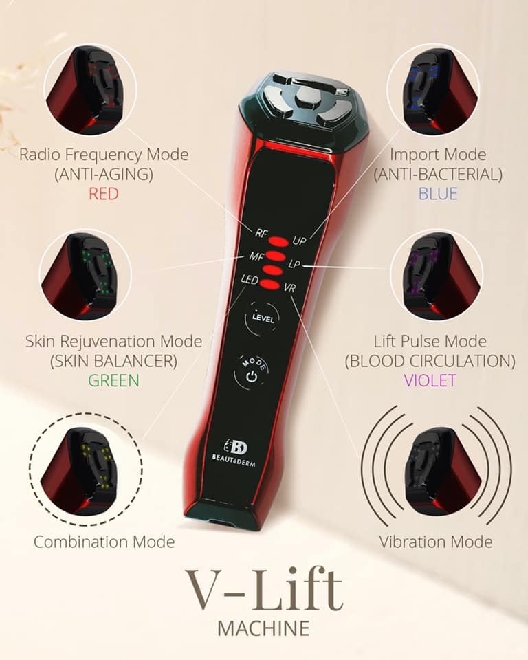 Beautederm VLift RF Machine w/Free Eye Massage Pen and Eye Balm Dor